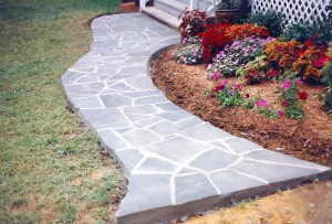 Blue stone walkway installed by G.T. Clift/Fire-Safe Chimney Sweeps