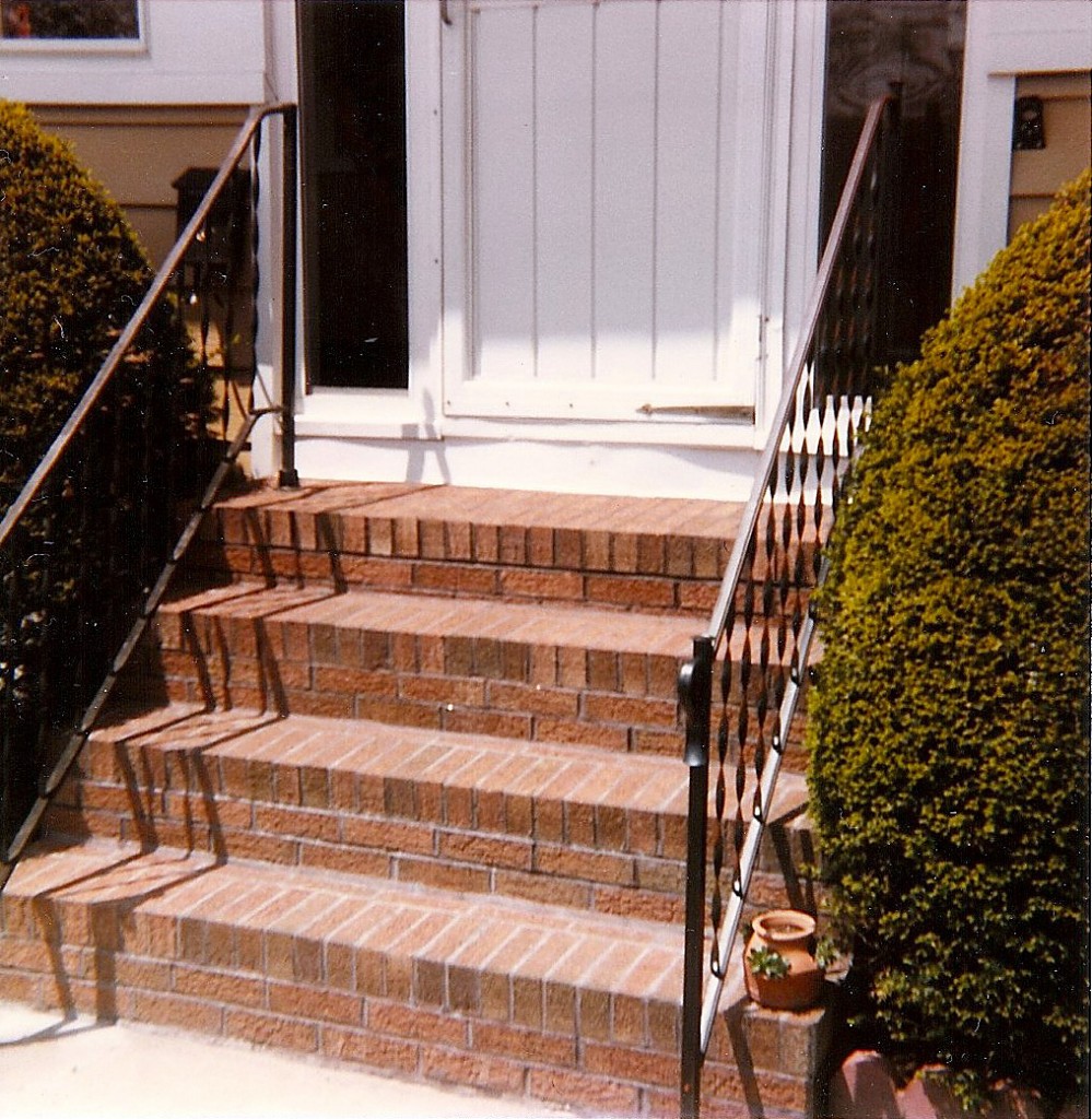 masonry red brick steps - inset
