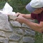 Chimney mason repointing stone grout