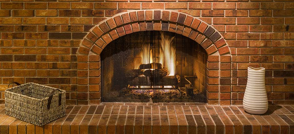 Fire-Safe Chimney Sweeps brick fireplace and hearth